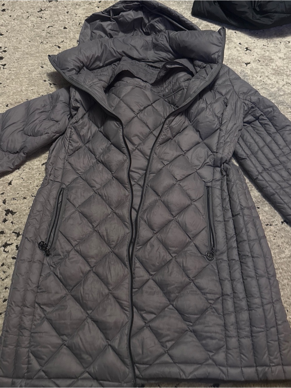 Michael Kors Women’s Quilted Hooded Coat - Charcoal Gray